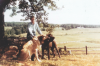 Marie Moore at High Hope Farm in 1958. The Mastiffs are brothers Rhinehart and Falcon of Blackroc. Photo courtesy of Joan Turner Moore 